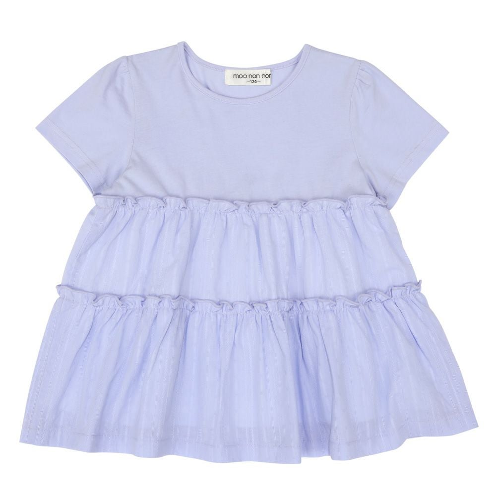 子供服 女の子 フリル切替 Tシャツ ブルー(61) 正面