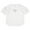 子供服 女の子 綿100％ 5分袖 ロゴプリント Tシャツ オフホワイト(11) 正面