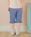 ベビー服 女の子 デニムニット リボン付き ショートパンツ ブルー(61) モデル画像2 カプリパンツ