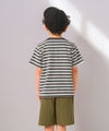 ベビー服 男の子 ポケット付 ロゴ ボーダー Tシャツ 白×グレー(19) モデル画像2