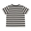 ベビー服 男の子 ポケット付 ロゴ ボーダー Tシャツ チャコールグレー×杢ｸﾞﾚｰ（94） 背面