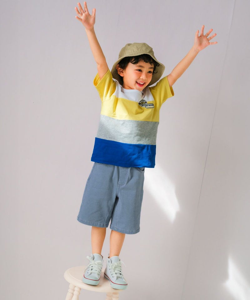 バミューダパンツ ウエストゴム ニットデニム