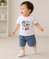 ベビー服 男の子 インディゴ染め ウエストゴム デニム ブルー(61) モデル画像3