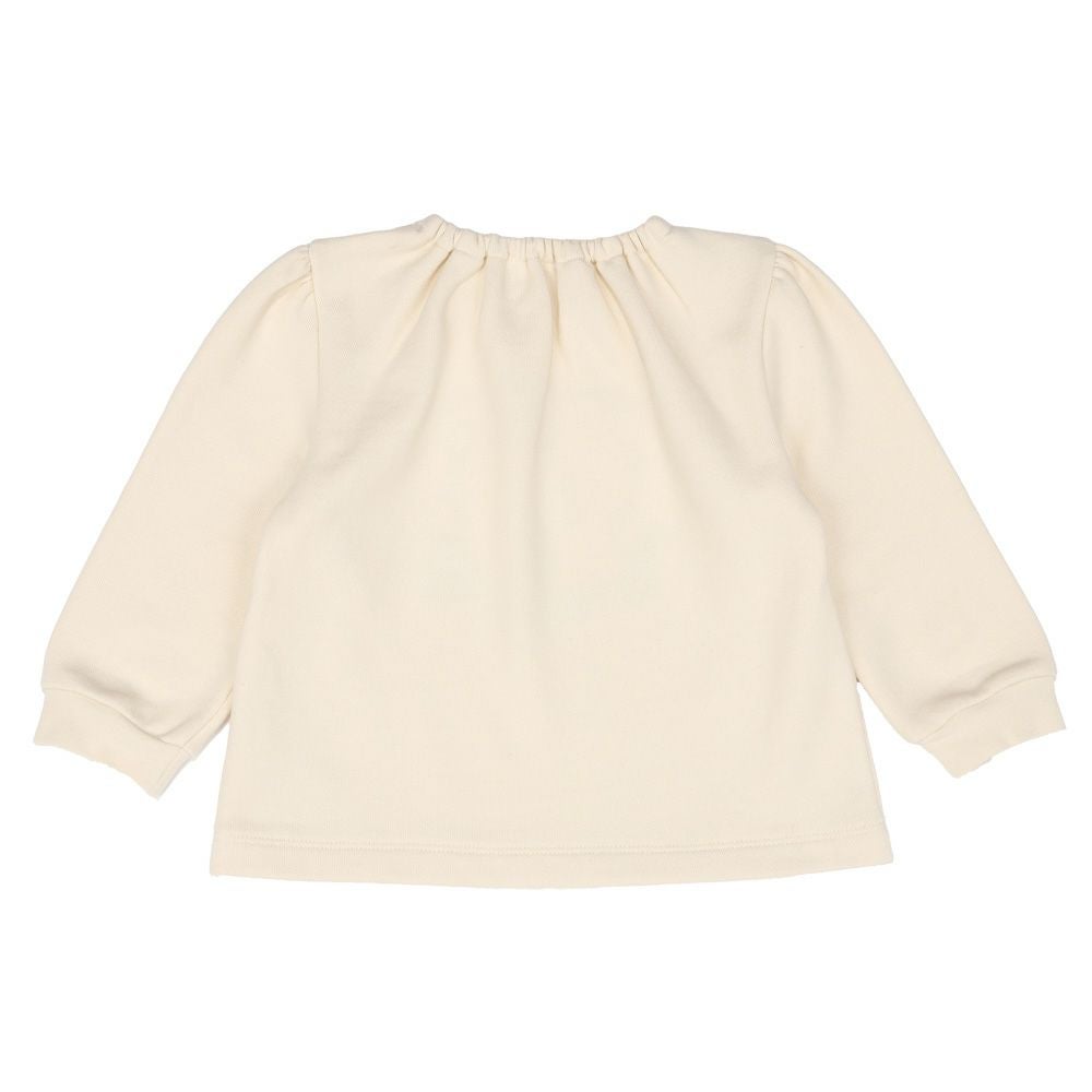 ベビー服 女の子 ドレス＆小物モチーフ 刺繍 裏毛トレーナー アイボリー(12) 背面