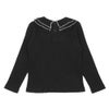 子供服 女の子 【TIME SALE】フリル襟 リブ Tシャツ ブラック(00) 背面