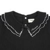 子供服 女の子 【TIME SALE】フリル襟 リブ Tシャツ ブラック(00) デザインポイント1