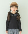 子供服 女の子 こども服 キッズ リブ フリル メロウ リボン ブランドロゴ 襟付き ブラック(00) モデル画像1