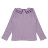 子供服 女の子 【TIME SALE】フリル襟 リブ Tシャツ パープル(91) 背面
