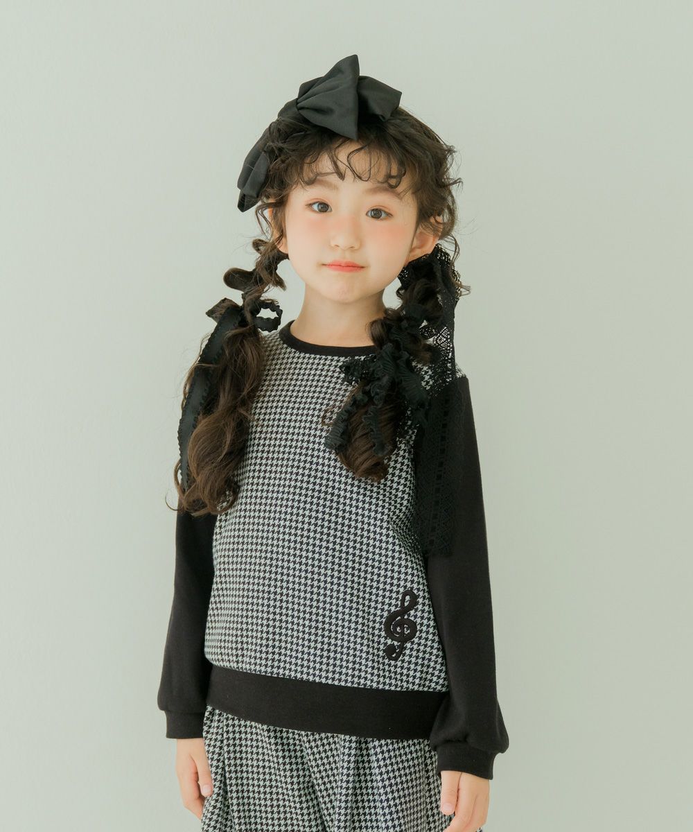 千鳥格子 袖切替えデザイン 長袖 Tシャツ｜ベビー・子供服 通販