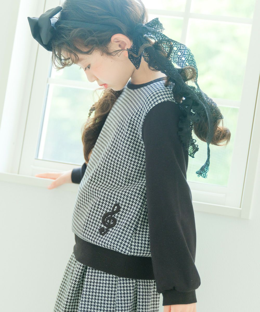 千鳥格子 袖切替えデザイン 長袖 Tシャツ｜ベビー・子供服 通販