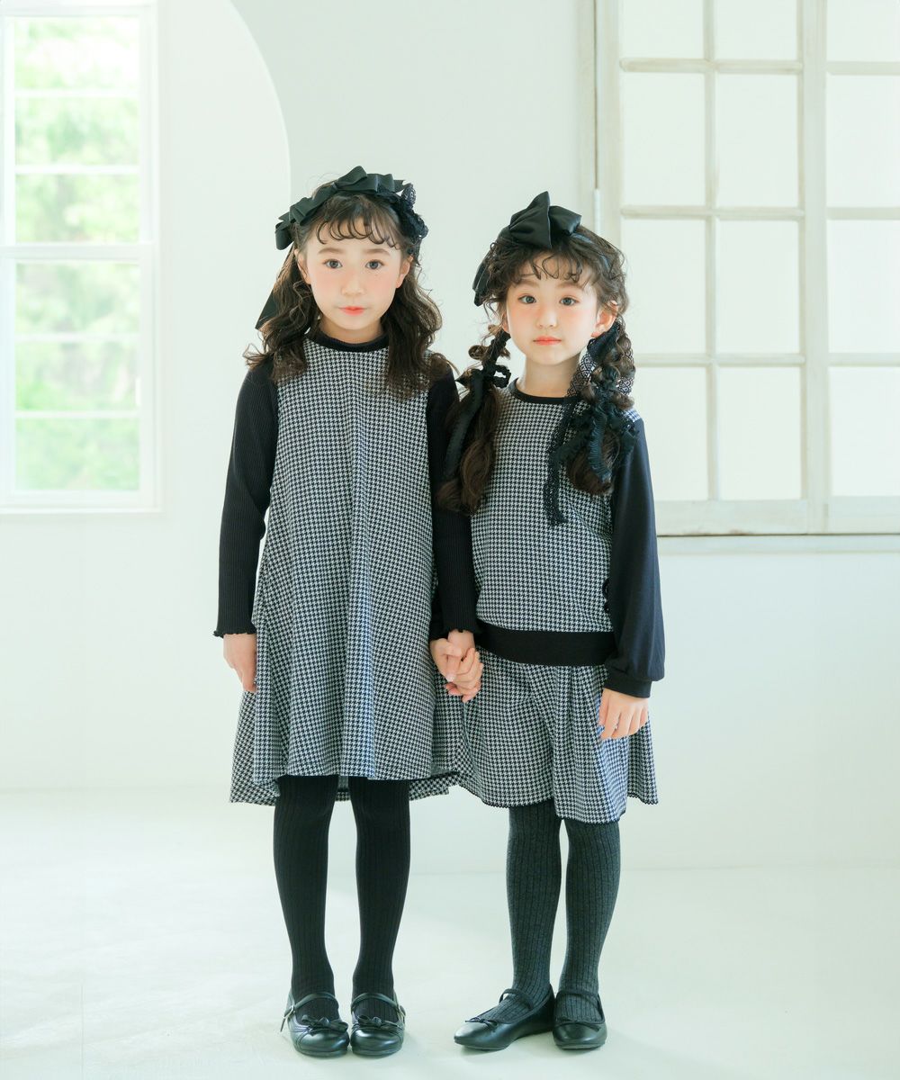 千鳥格子 袖切替えデザイン 長袖 Tシャツ｜ベビー・子供服 通販
