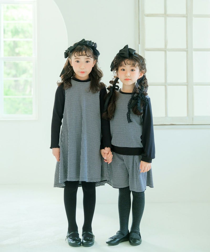千鳥格子 袖切替えデザイン 長袖 Tシャツ｜ベビー・子供服 通販 