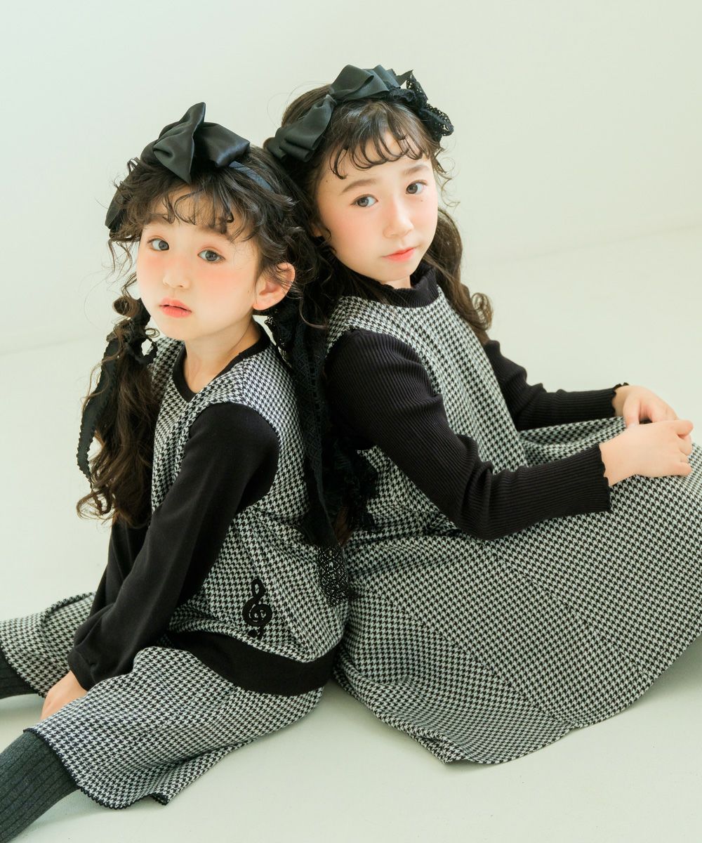千鳥格子 袖切替えデザイン 長袖 Tシャツ｜ベビー・子供服 通販