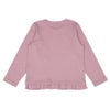 ベビー服 女の子 綿100％　裾フリル 刺繍 ロゴ Tシャツ ピンク(02) 背面
