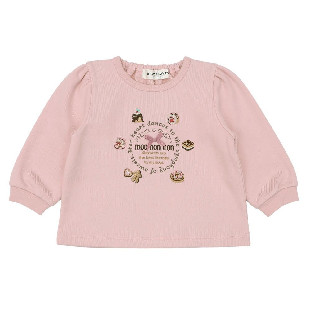 ベビー服 女の子 スイーツ 刺繍 トレーナー ピンク(02) 正面