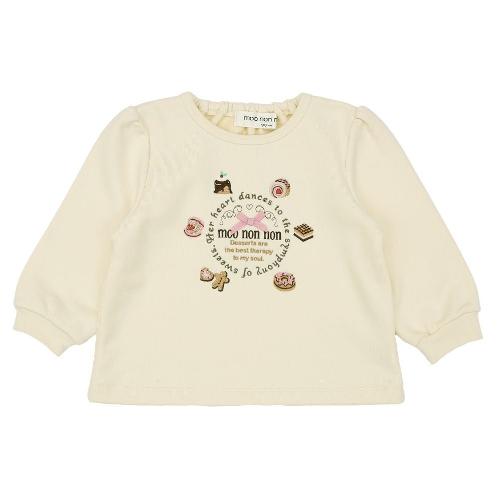 ベビー服 女の子 スイーツ 刺繍 トレーナー アイボリー(12) 正面
