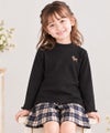 子供服 女の子 ワンポイント ドッグ 犬 刺繍 長袖 Tシャツ
