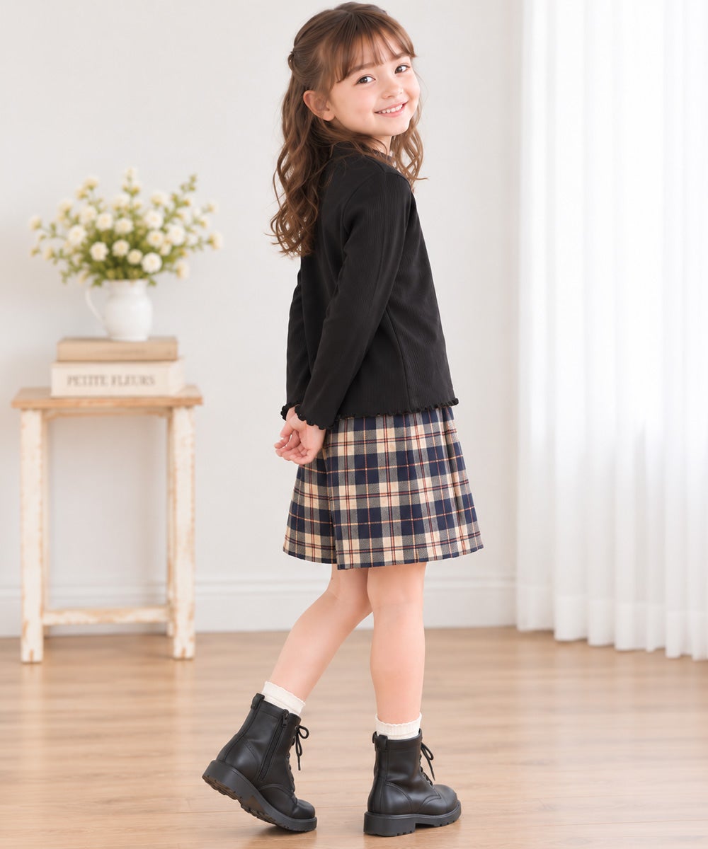 子供服 女の子 ワンポイント ドッグ 犬 刺繍 長袖 Tシャツ