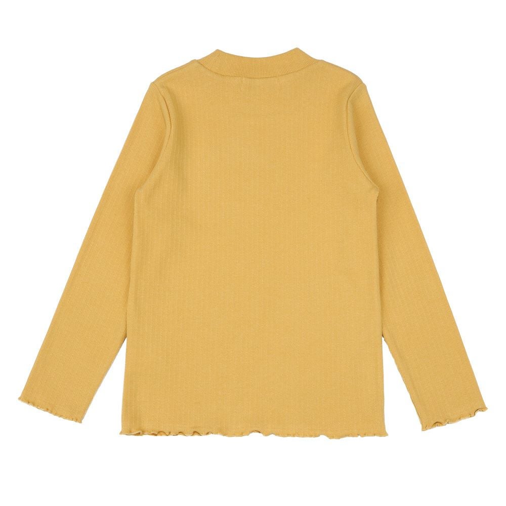 子供服 女の子 ワンポイント ドッグ 犬 刺繍 長袖 Tシャツ イエロー(04) 背面