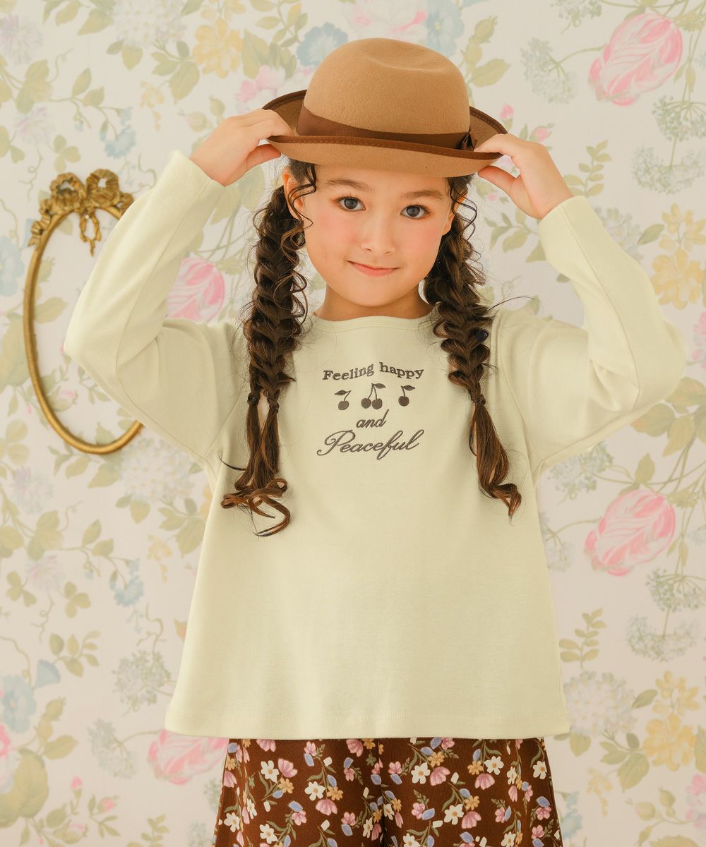 バックリボン チェリー柄 長袖Tシャツ｜ベビー・子供服 通販 moononnon