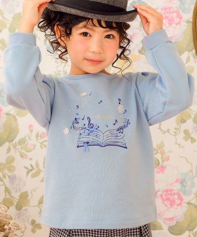 ベビー服 女の子 音符　刺繍　ラインストーン トレーナー