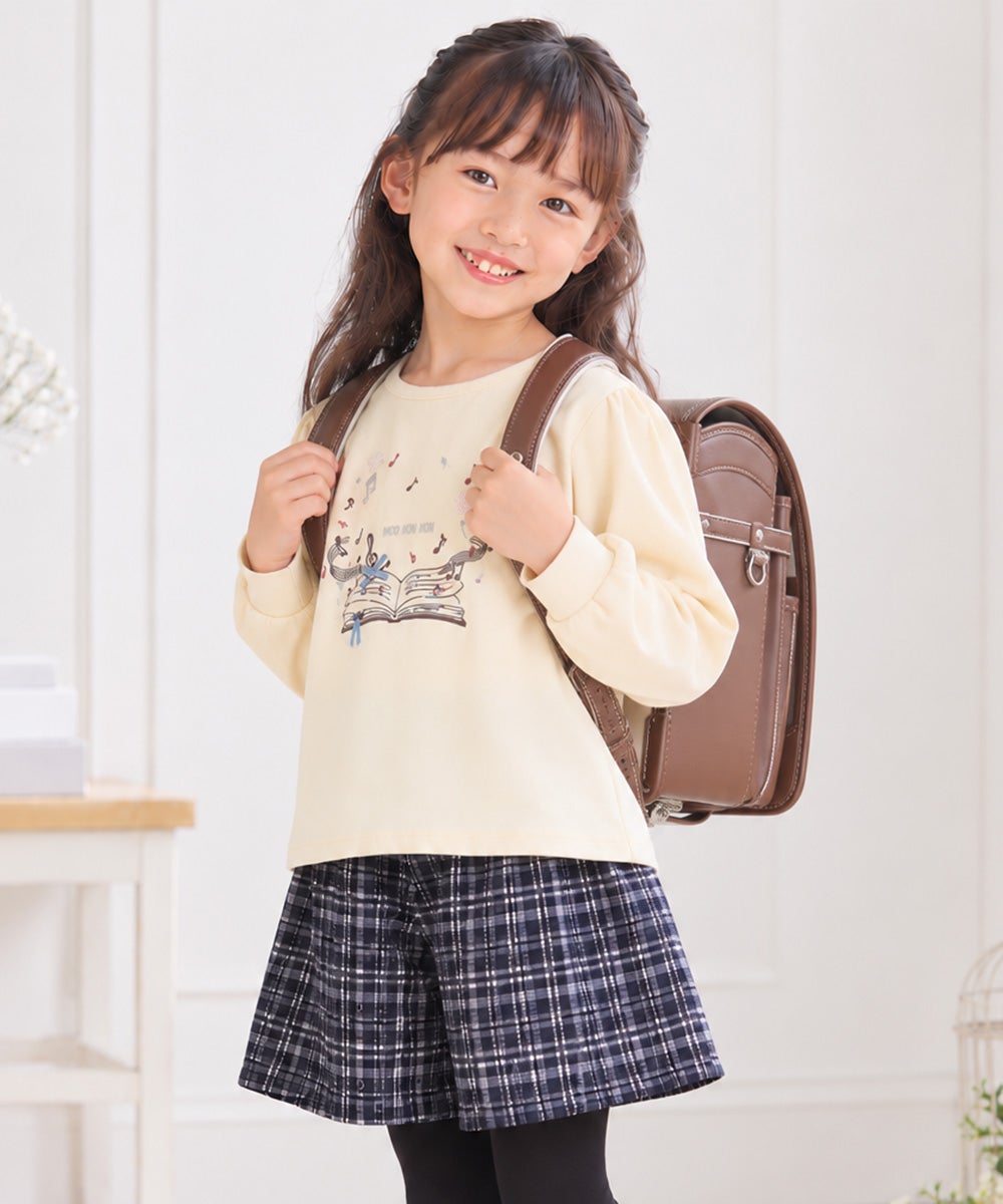 ベビー服 女の子 音符　刺繍　ラインストーン トレーナー アイボリー(12)