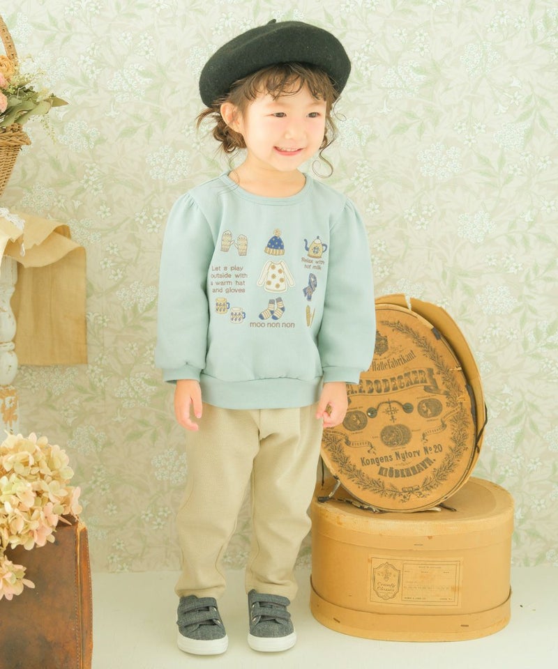 冬モチーフ 刺繍 裏起毛トレーナー｜ベビー・子供服 通販 moononnon 