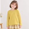 ベビー服 女の子 音符ロゴ付き リブ素材 長袖 Tシャツ