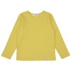 ベビー服 女の子 音符ロゴ付き リブ素材 長袖 Tシャツ イエロー(04) 正面