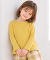 ベビー服 女の子 音符ロゴ付き リブ素材 長袖 Tシャツ イエロー(04)