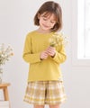 ベビー服 女の子 音符ロゴ付き リブ素材 長袖 Tシャツ イエロー(04)