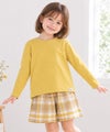 ベビー服 女の子 音符ロゴ付き リブ素材 長袖 Tシャツ イエロー(04)