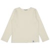 ベビー服 女の子 音符ロゴ付き リブ素材 長袖 Tシャツ オフホワイト(11) 正面