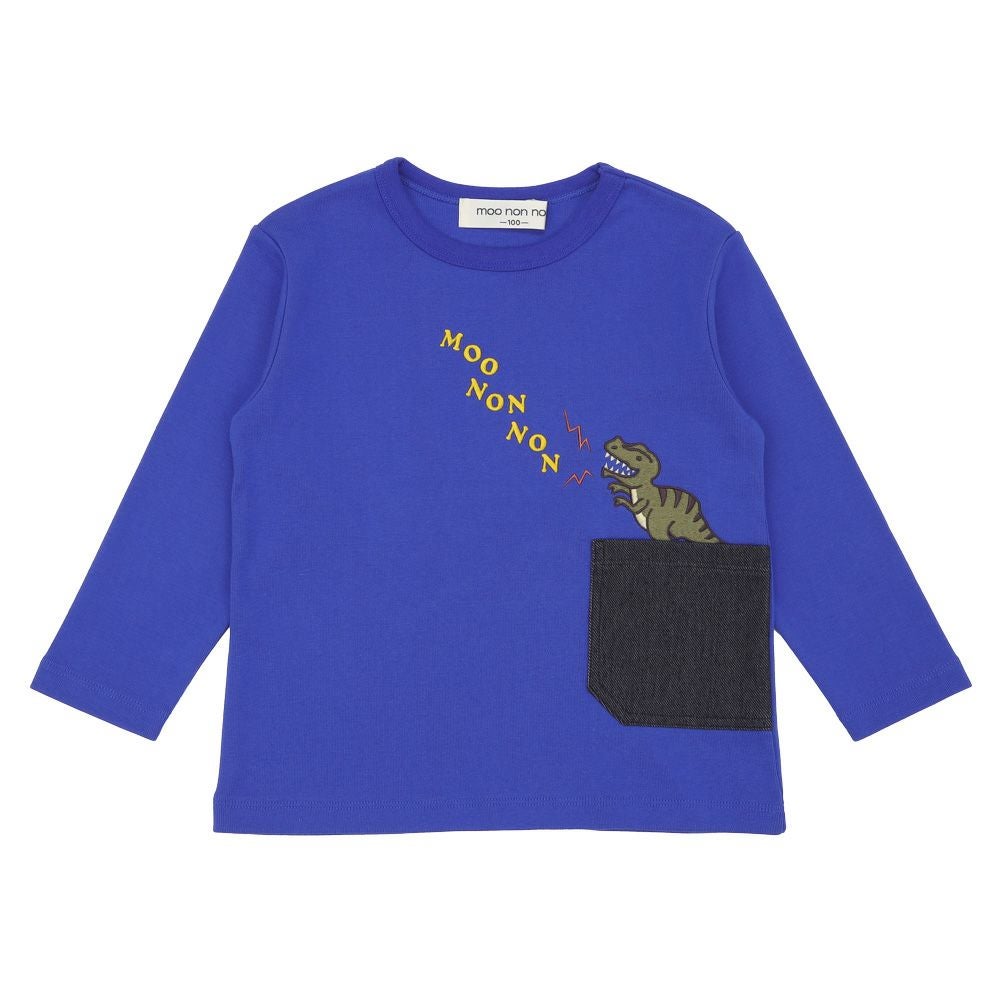 恐竜 刺繍 ポケット付き 長袖Tシャツ｜ベビー・子供服 通販 moononnon