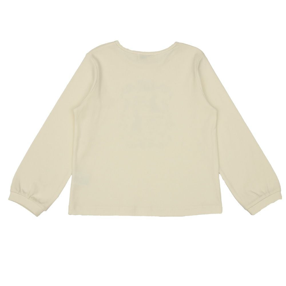 ベビー服 女の子 花柄 うさぎ プリント Tシャツ オフホワイト(11) 背面