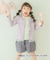 子供服 女の子 リボン付き ポケット 花柄 キュロット パープル(91) モデル画像1