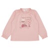 ベビー服 女の子 ハート＆帽子 刺繍 微起毛トレーナー ピンク(02) 正面