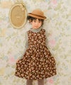 ベビー服 女の子 こども服 キッズ 花柄 ファスナー ブラウン(05) モデル画像3