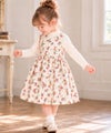 ベビー服 女の子 こども服 キッズ 花柄 ファスナー アイボリー(12) モデル画像全身