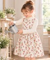 ベビー服 女の子 こども服 キッズ 花柄 ファスナー アイボリー(12) モデル画像1