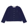 ベビー服 女の子 綿100％ 音符 刺繍 カーディガン ネイビー(06) 正面