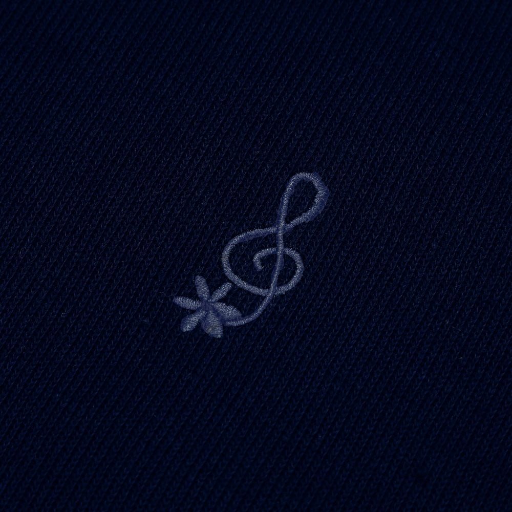 ベビー服 女の子 綿100％ 音符 刺繍 カーディガン ネイビー(06) デザインポイント1