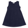 子供服 女の子 綿100％ 音符刺繍 ノースリーブワンピース ネイビー(06) 正面