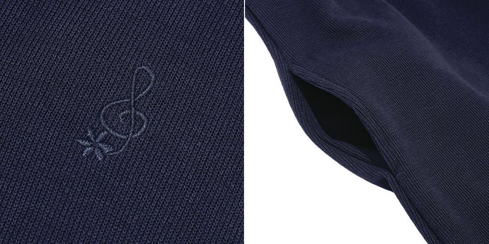 子供服 女の子 綿100％ 音符刺繍 ノースリーブワンピース ネイビー(06) デザインポイント2