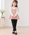 ベビー服 女の子 重ね着風 ペプラム長袖Tシャツ ピンク(02)