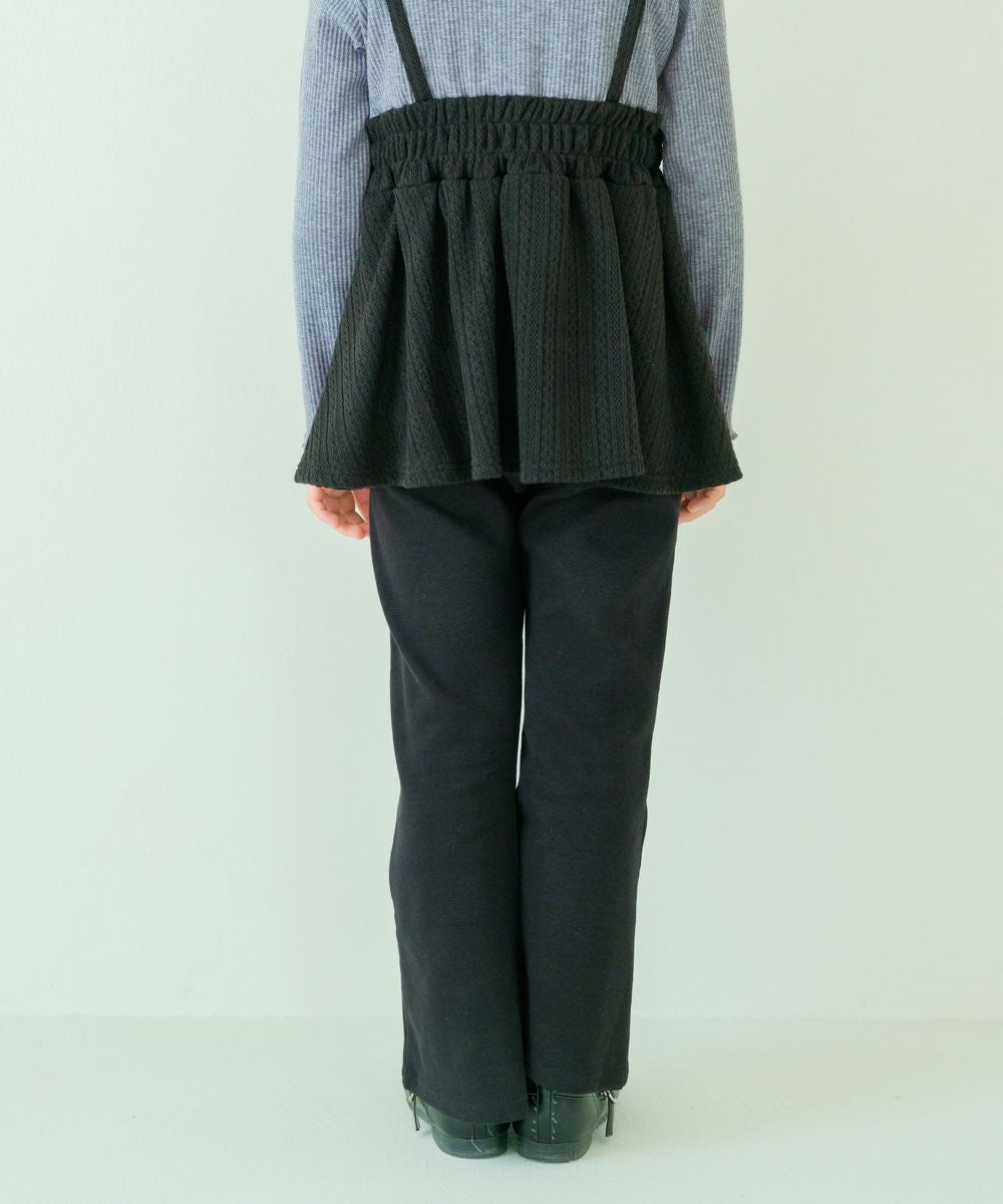 ベビー服 女の子 フレア 9分丈 パンツ ブラック(00) モデル画像2