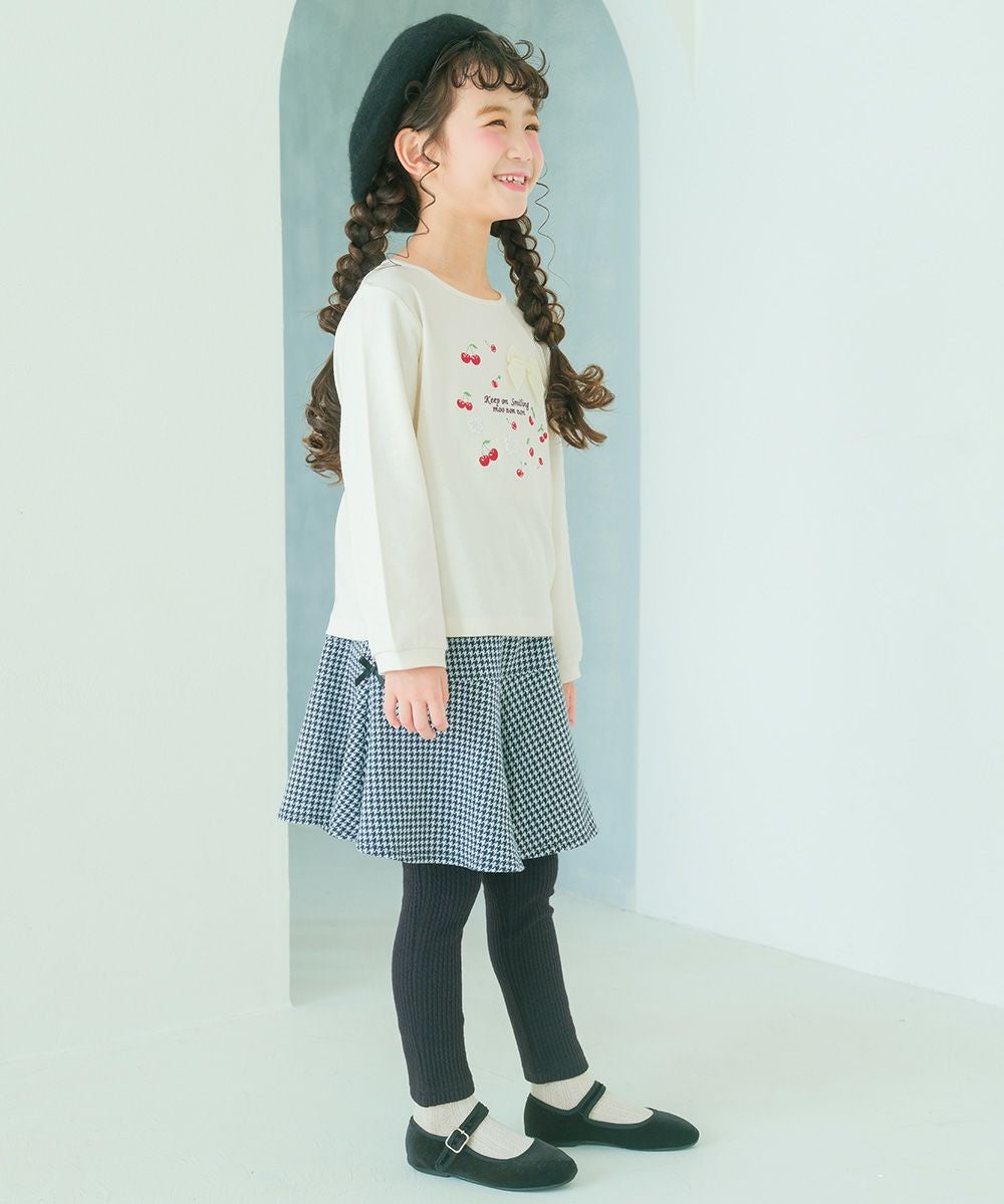 ベビー服 女の子 こども服 キッズ ジュニア リブ ウエストゴム ブラック(00) モデル画像アップ
