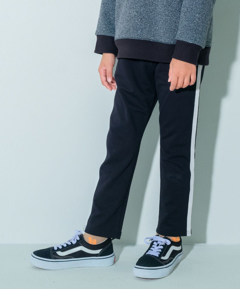 ベビー服 男の子 サイドライン ミニ裏毛 パンツ ブラック(00) モデル画像アップ