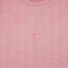 ベビー服 女の子 リボン ニット風 長袖 Tシャツ ピンク(02) デザインポイント1