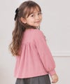 ベビー服 女の子 リボン ニット風 長袖 Tシャツ ピンク(02)